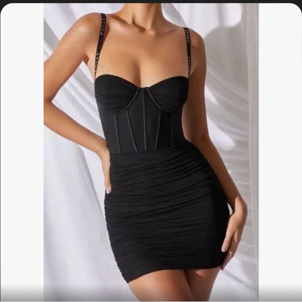 Oh Polly black corset mini dress